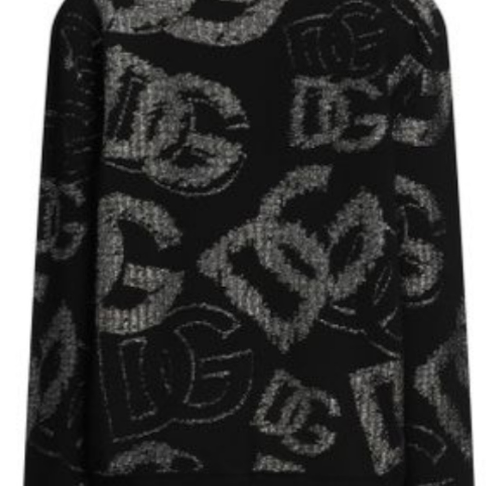 Dolce & Gabbana Black Sweater with Silver Accents